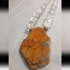 Sandstone, Faceted Jewelry set natural stine pendent